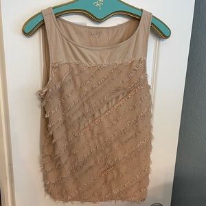 Ann Taylor Loft Feather Sleeveless Blouse L